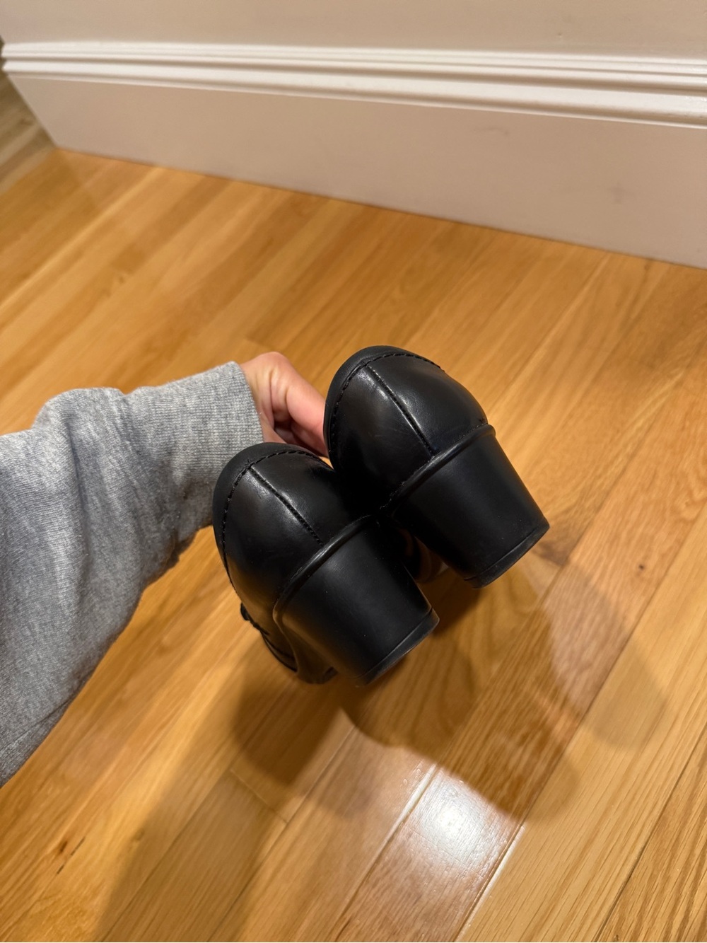 Clarks Black Leather Slip-On Clog with Buckle Accent - Picture 4 of 6